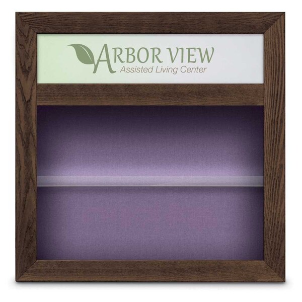 Outdoor Enclosed Combo Board, 42"x32", Bronze Frame/White Porc & Cloud